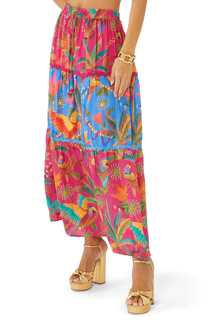 Macaw Party Mix Maxi Skirt